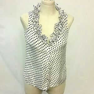 J. Crew light silk Cami polka dot blouse zero 0